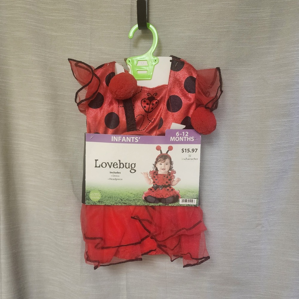 InCharacter Lovebug Ladybug Costume Infant 6-12 Months Red Black Dress Headpiece